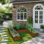 Jardinière surélevée, grand bac à fleurs en bois à 5 compartiments pour plantes d'extérieur, légumes, fleurs et herbes aromatiques, montage facile
