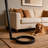 69" Mid-Century Modern Arched Floor Lamp with Space-Saving Ring Base and Drum Shade