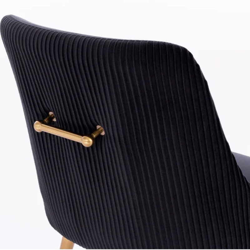 Chaise de salle à manger en velours, Noir