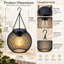 Lanterne solaire à énergie solaire, finition en métal avec crépuscule automatique blanc chaud On / Off à l'aube, lumière extérieure imperméable IP65 pour décoration de jardin