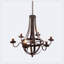 Lustre de style école en fer 6 lumières Centerburg