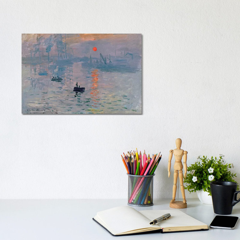 Impression: Sunrise, 1872 by Claude Monet - Painting on Canvas, 20.32 cm H x 30.48 cm W, Wrapped Canvas