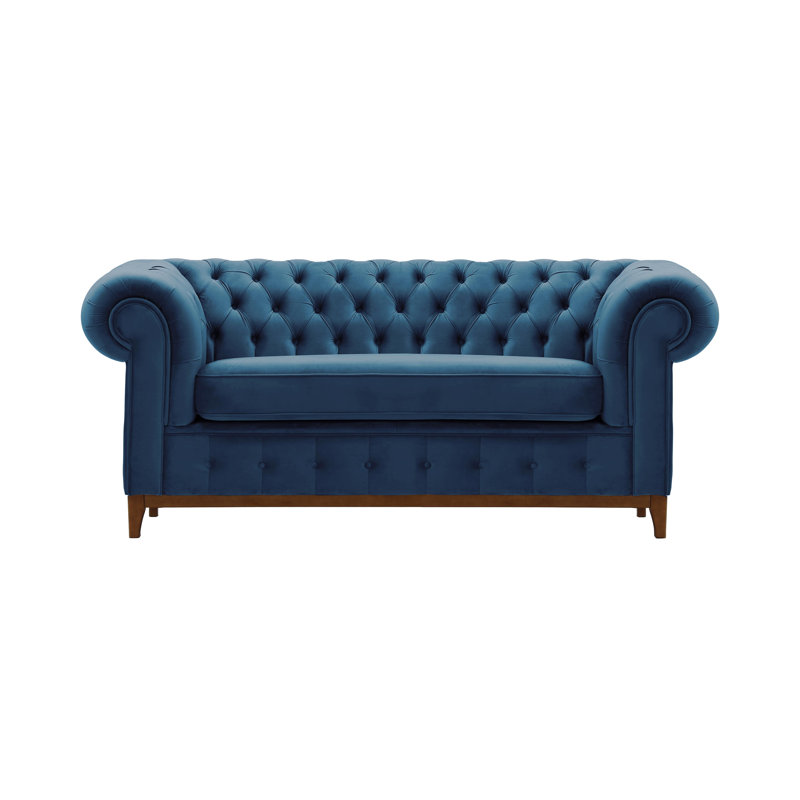 Fryar Velvet Sofa, 2, Brown, Blue