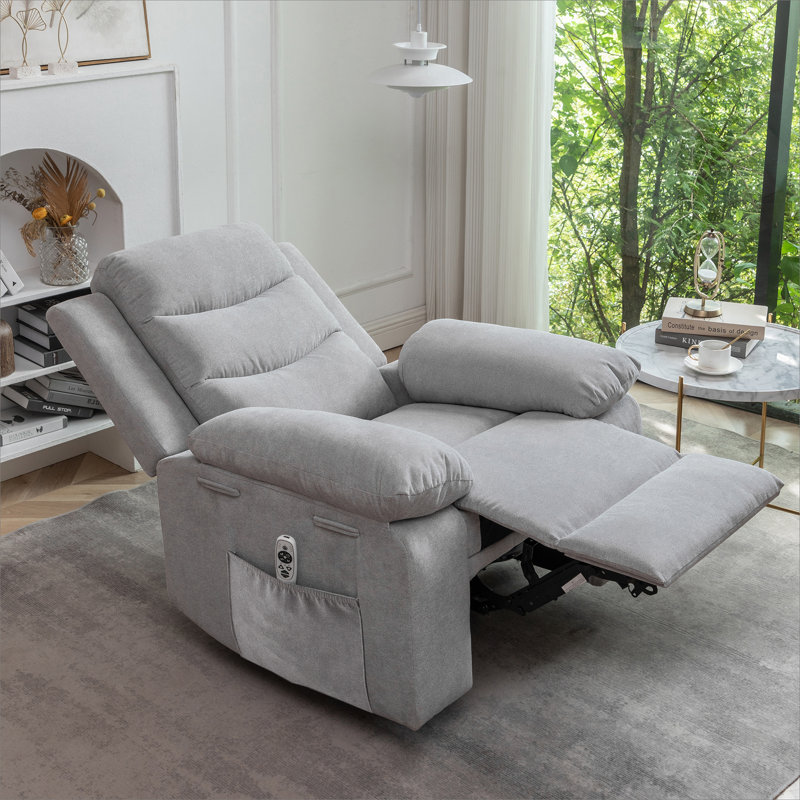Power Recliner Chair with Adjustable Massage Function with Heating System, Gray