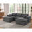Large Arms Cordory Upholstered Modular Sectional With 2 Ottomans-415641113