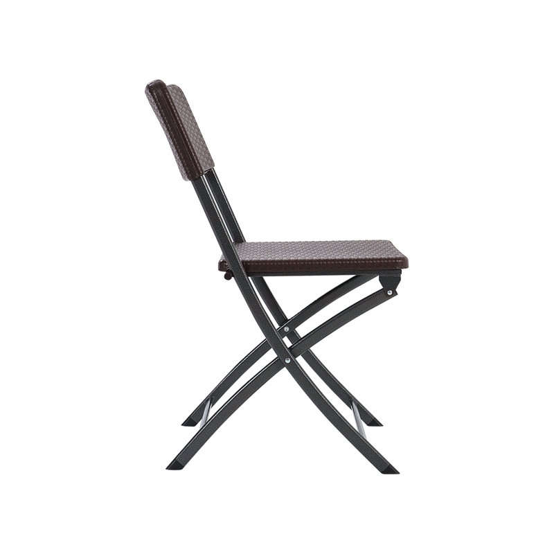 Kepper Folding Patio Dining Side Chair, Brown