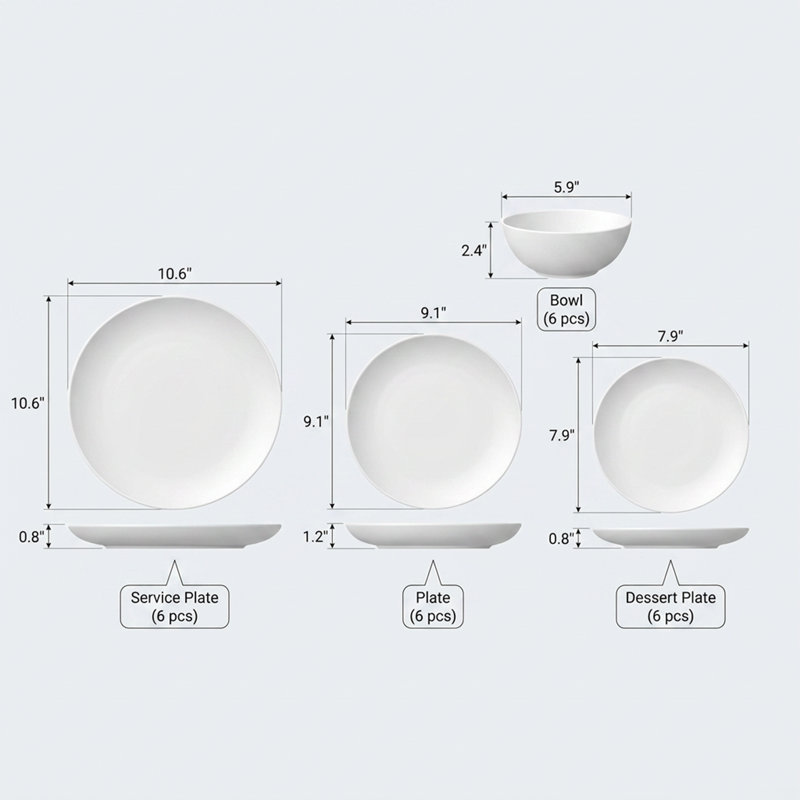 Service de vaisselle en porcelaine bleue et blanche Iznik Artistry (service de 24 pièces pour 6 personnes)