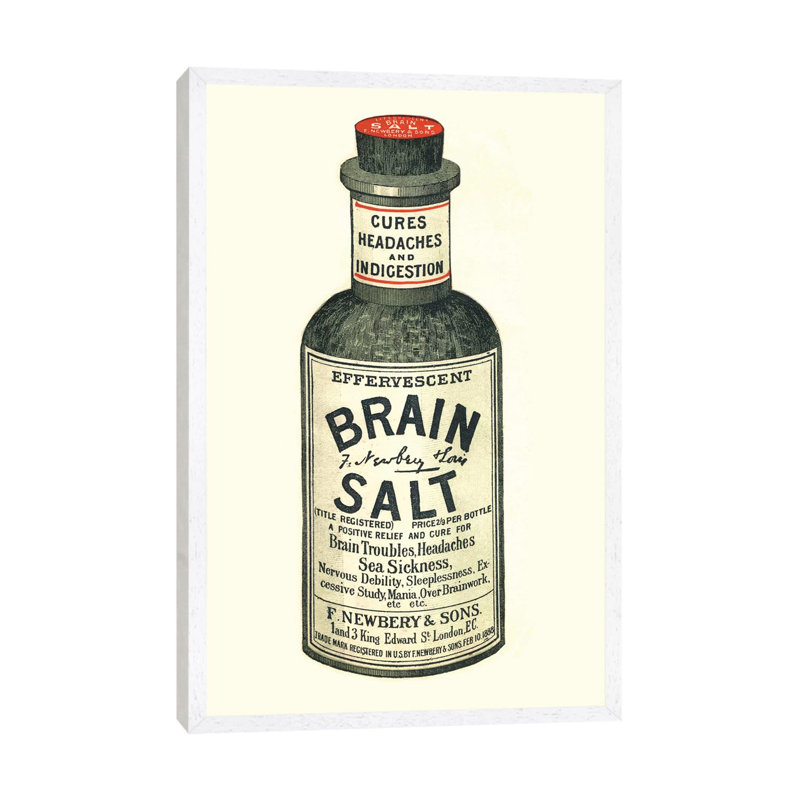 1890s Brain Salt Magazine - Print on Canvas, 66.04 cm H x 45.72 cm W, White Framed
