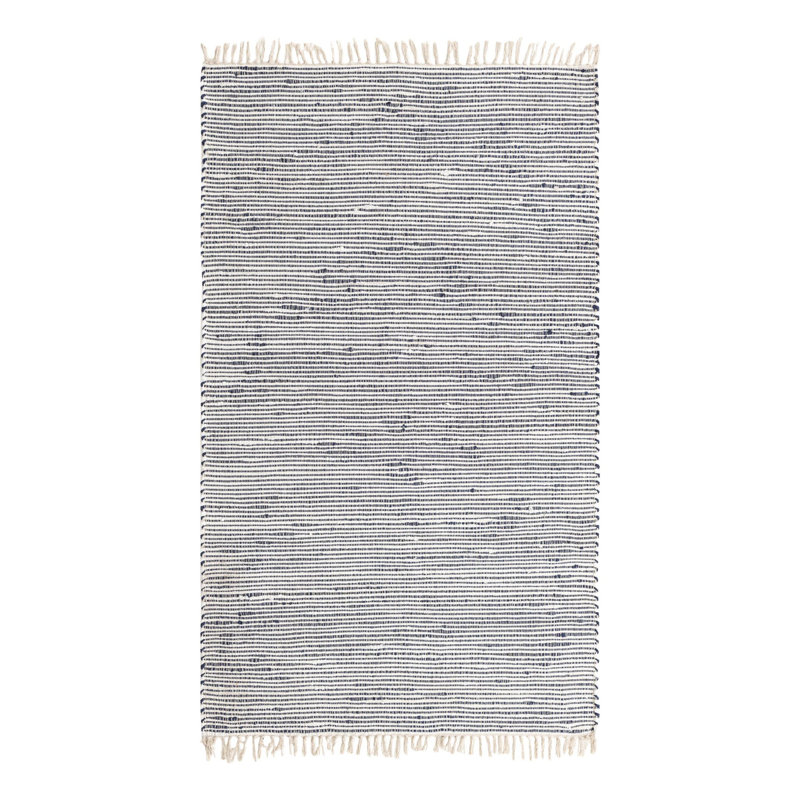 Tapis bleu marine en jute Chindi, Rectangle 5 pi 1 po x 8 pi