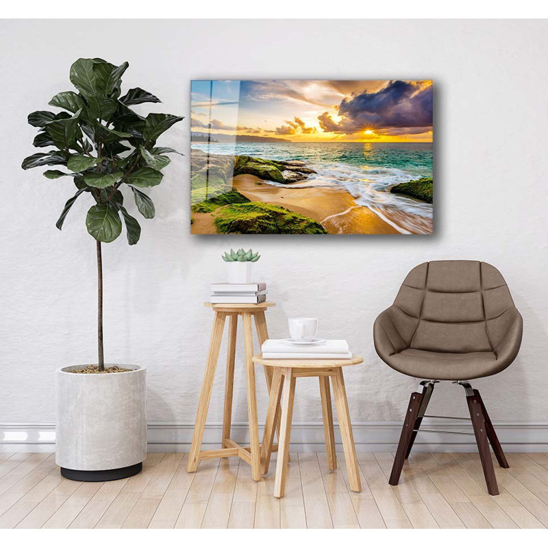 Superbe peinture décorative en verre trempé de 23,6 po x 35,4 po | 100% verre trempé, épaisseur: 0,16 pouce | Parfait pour la décoration intérieure, l'esthétique moderne et l'art mural élégant
