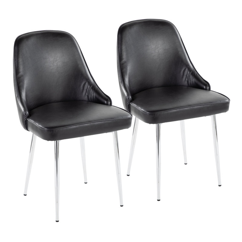 Stanca 20'' H Upholstered Side Chair, White, Chrome