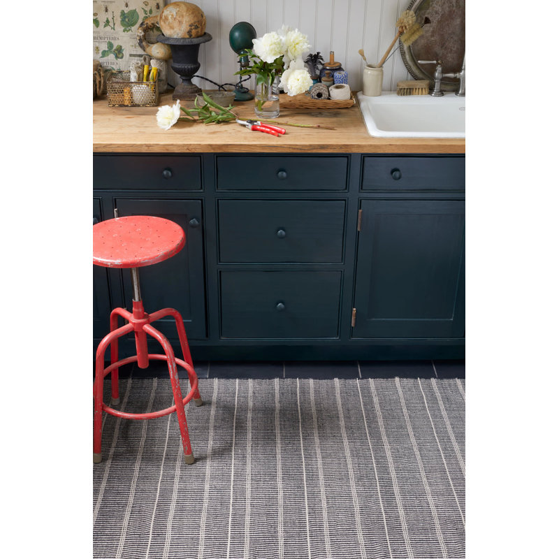 Samson Black Handwoven Indoor/Outdoor Rug, Rectangle 3' x 5'