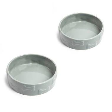 Parton Pet Bowl (Set of 2) Tucker Murphy Pet Color: Gray, Capacity: Small (2 Cups / 16 Fluid oz)