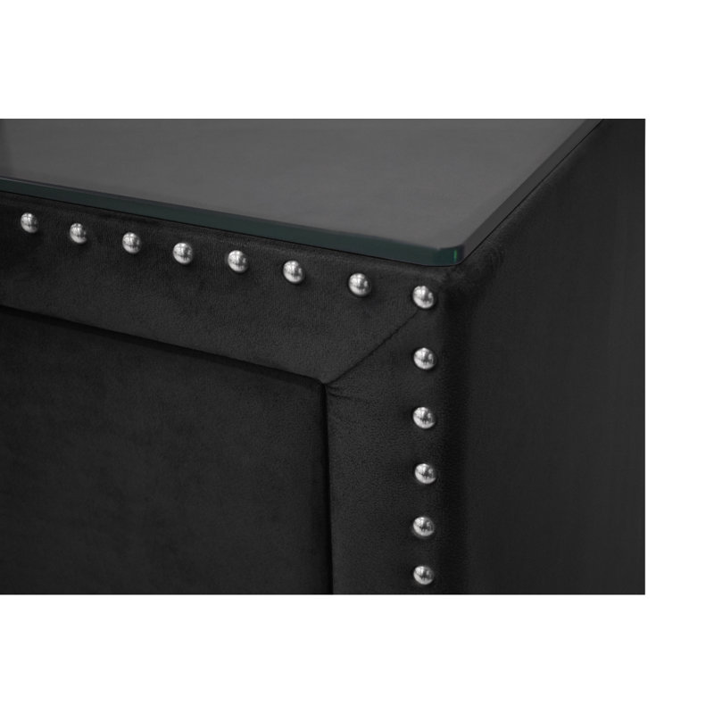 Commode Glam, commode rembourrée en tissu