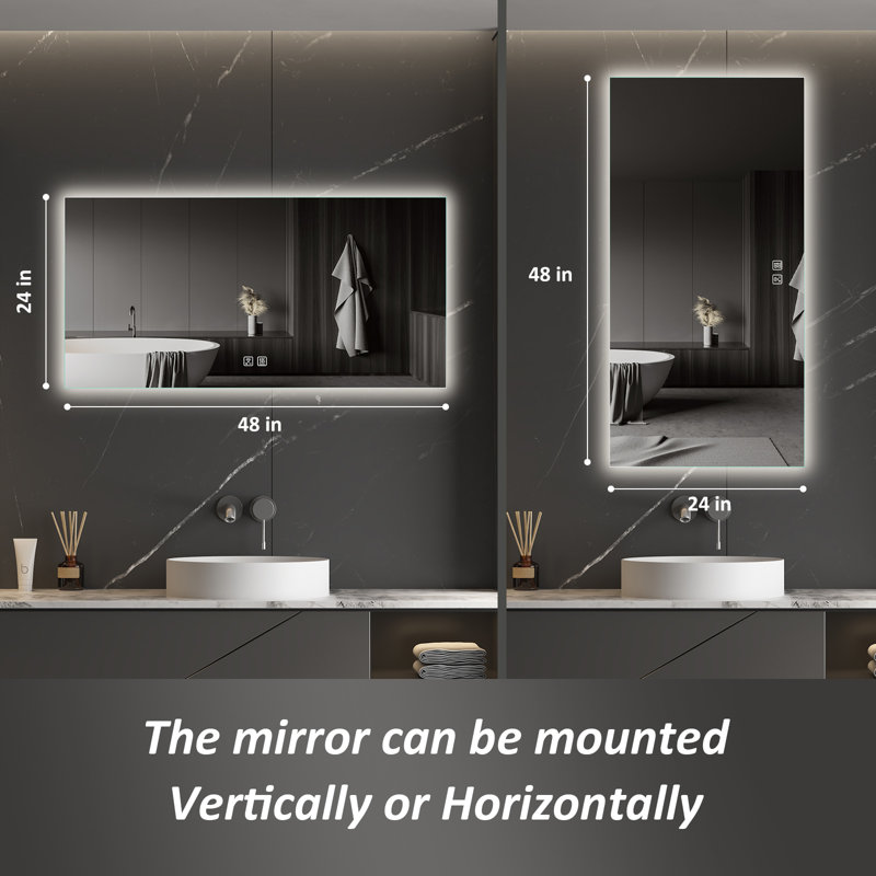 Miroir mural sans cadre Naliyah, 24 po x 48 po