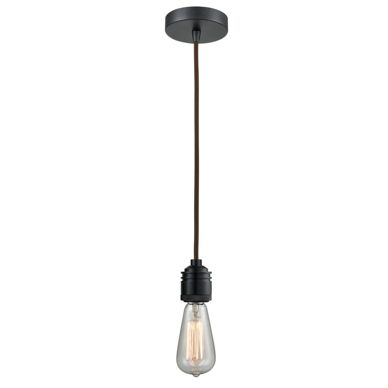 Cecil 1 - Light Single Pendant, Matte Black/Brown