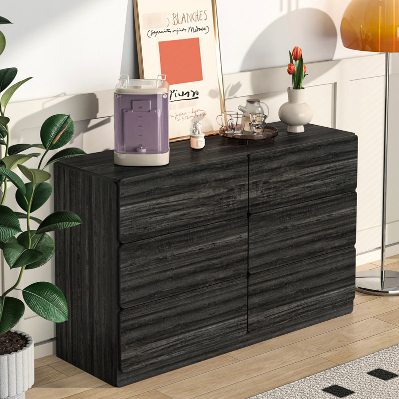 Buffet gris foncé avec tiroir en douceur