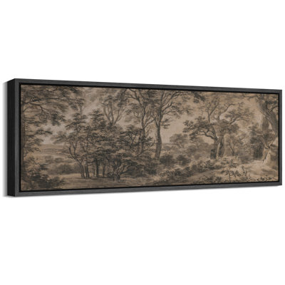 Vintage Forest Landscape in Sepia Tones Modern Art