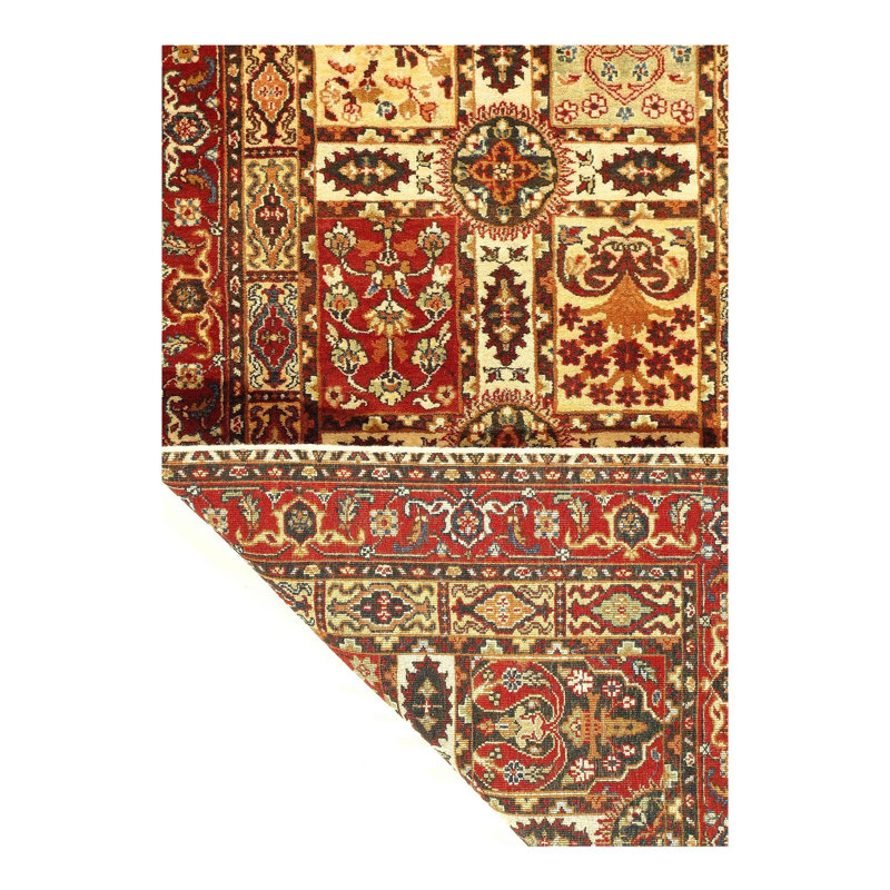 Tapis beige / brun en coton noué à la main de style oriental rectangulaire 3 pi x 5 pi Lureta
