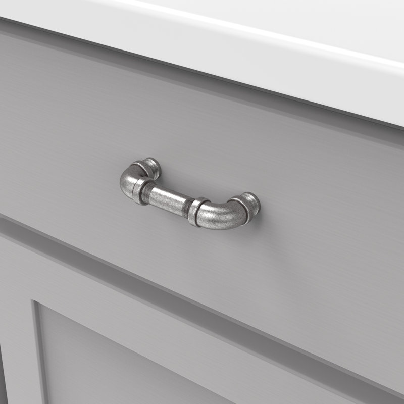 Pipeline Kitchen Cabinet Handles, Solid Core Drawer Pulls for Cabinet Doors, 3", Black Nickel Vibed