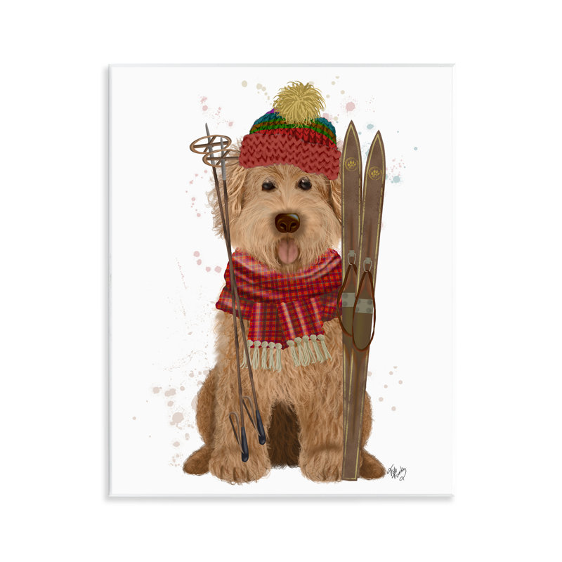 «Dog with Winter Skis» par Fab Funky