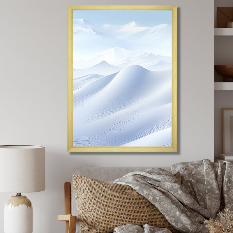 Winter Winter Snow Scenery I - Snow Wall Art Living Room, H 32 po x l 16 po x P 1 po, Cadre photo doré simple
