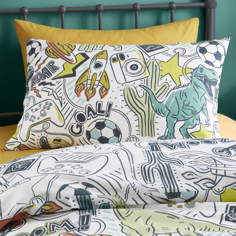 Bedlam Doodle Zoom Duvet Cover Set Multi, Single Bed (140 x200 cm)