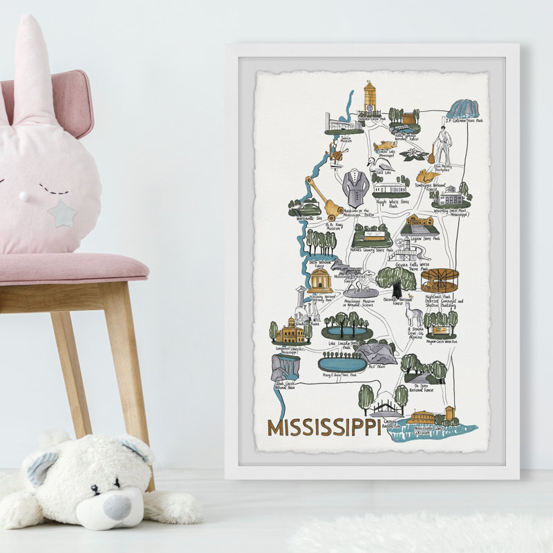 «White Mississippi Spots» par - Peinture encadrée, H 30 po x l 20 po x P 1,5 po