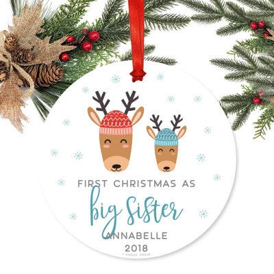 Ornement boule de noël personnalisé premier noël comme big rennes de fêtes frères