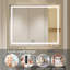 Miroir de salle de bain 48 po x 36 po à DEL - brouillard, éclairage personnalisable, prêt pour le maquillage, lumières à intensité variable pour la salle de bain avec fonction de changement de couleur, installation de toilettage-261313126