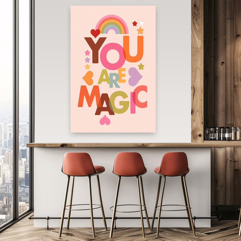 «Colorful You Are Magic Colorful Playful Retro Landscape Nature», reproduction d'art murale, H 60 po x l 40 po