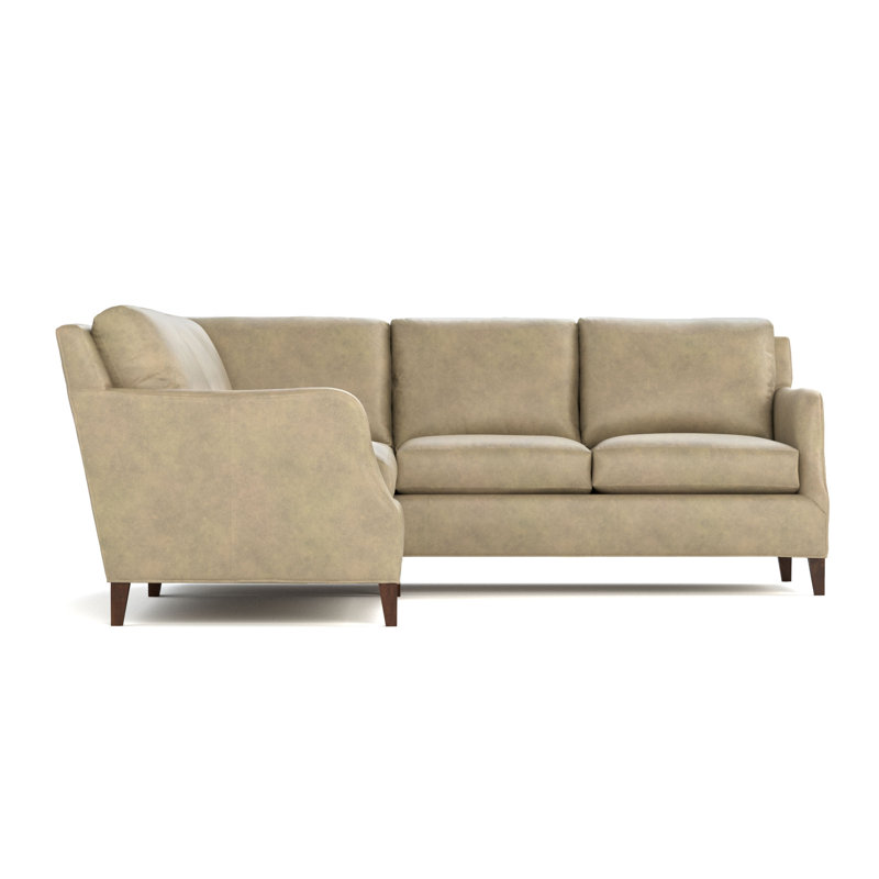 Harper Leather Sectional, Alameda Stonewash Genuine Leather