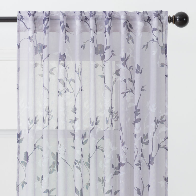 Paire de rideaux 3 en 1 avec passe-tringle Keohane, Mauve bleu marine, l 52 po x L 108 po