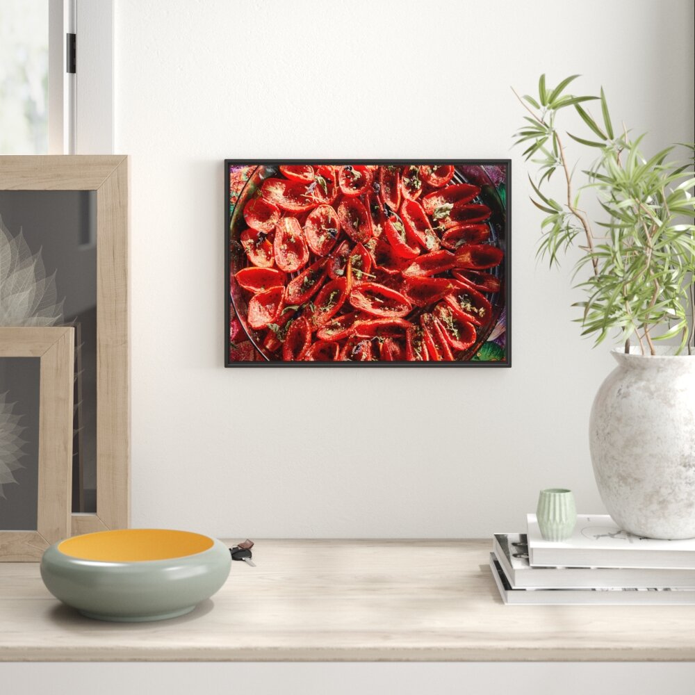 Gerahmtes Wandbild Tomaten Olivenöl Kräuter