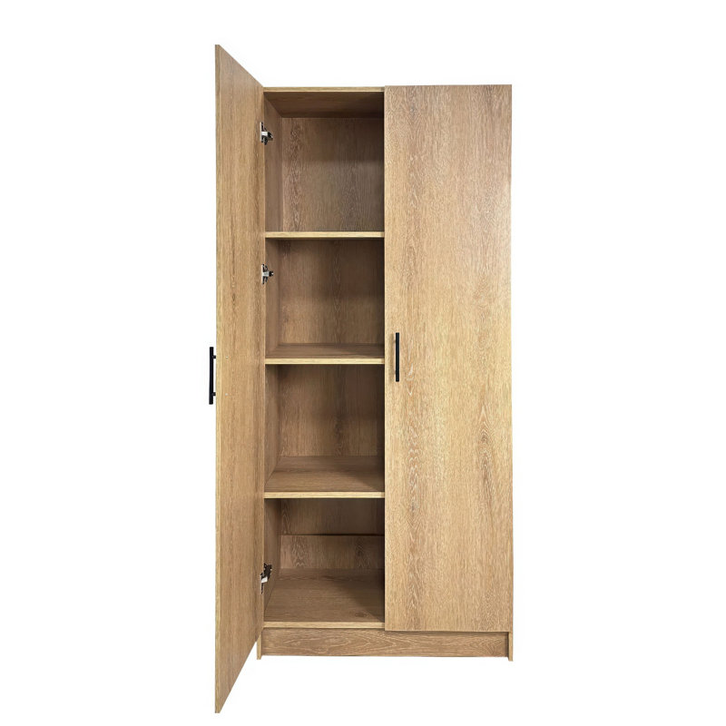Mea 3Pc Utility Storage Cabinet Set, 6 Doors, 9 Shelves, Oak Brown, 70.9"H x 94.5"W x 15.7"D, Oak Brown, Three Cabinets