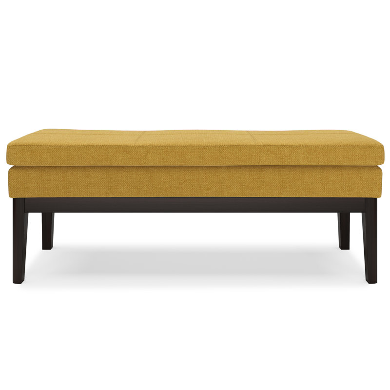Banc avec repose-pieds Carlson, Jaune souci, H 17,4 po x l 44,7 po x P 15,4 po