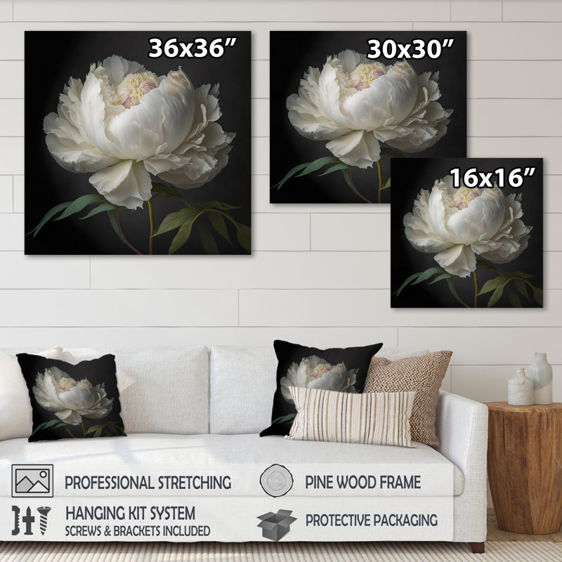 Blooming White Peony VI - Art mural pivoine, null, null, null