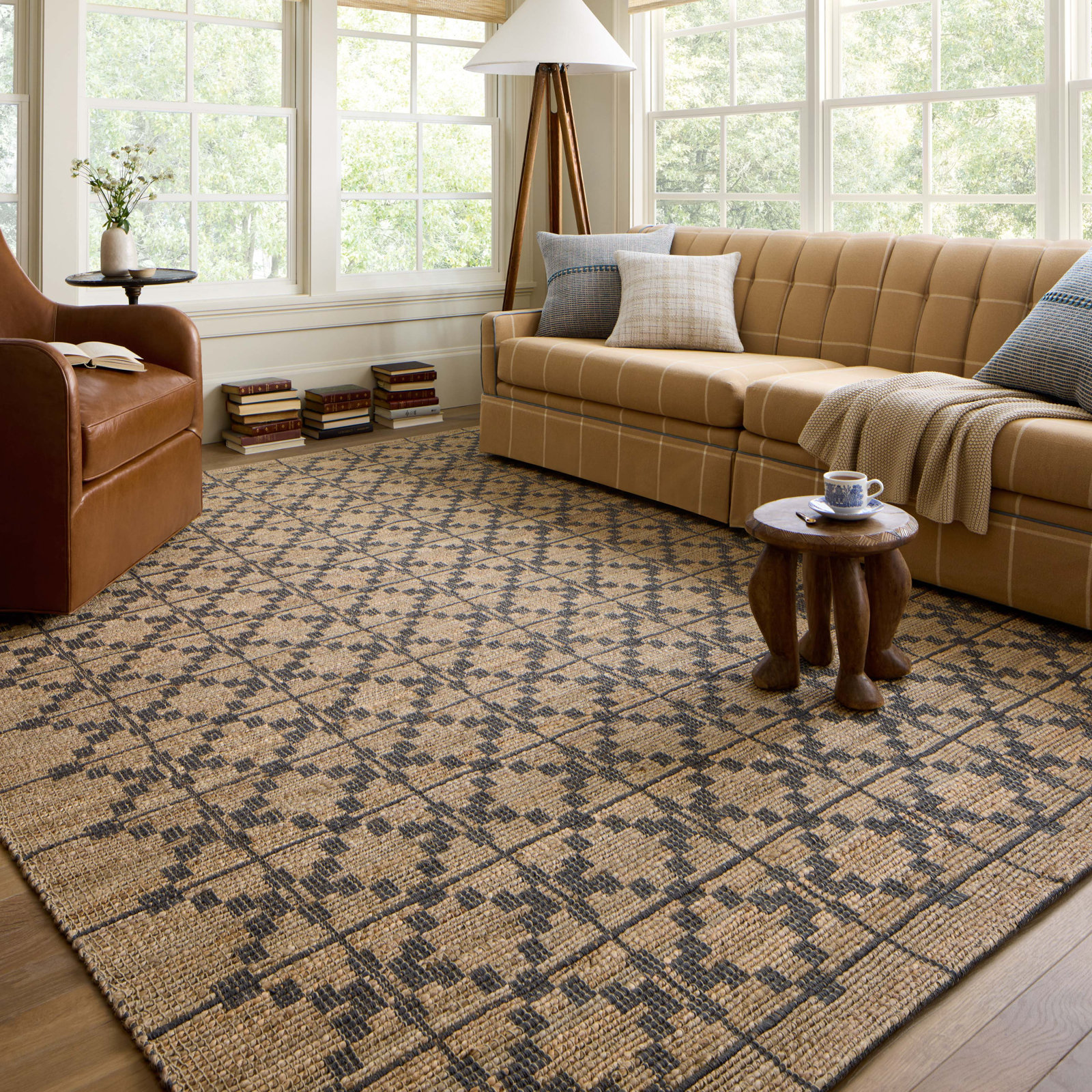 Judy Natural / Graphite Area Rug, Rectangle 8'6" x 11'6"