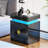 Modern Led Nightstand With Motion Sensor, App-controlled Rgb Lights & 2 Drawers - Textured Bedside Table-671269082