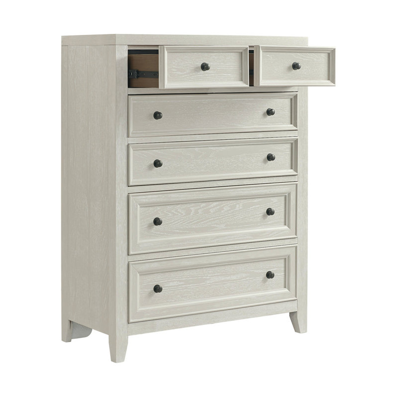 Commode 6 tiroirs Gypse, Blanc