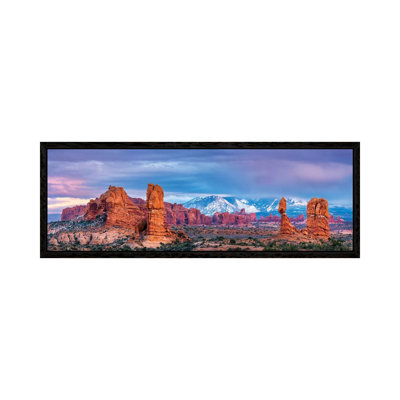 Balanced Rock and La Sal Mountains 1 Piece Panoramic Wall Art on Canvas