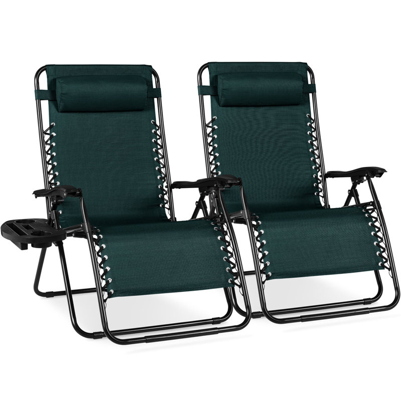 Set Of 2 Zero Gravity Patio Chair, Forest Green