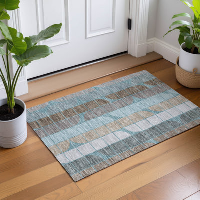 Machine Washable Indoor/Outdoor Chantille ACN2418 Mid-Century Modern Rug