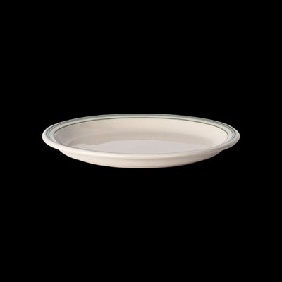 Oval Platter Narrow Rim Green Band