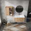 Meuble-lavabo mural 36 po avec lavabo et armoire latérale 36 po offrant beaucoup de rangement et un design élégant.