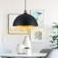  Ensemble de luminaire suspendu en forme de dôme noir et doré 11,8 pouces pour îlot de cuisine-745682899-741243434-741238542