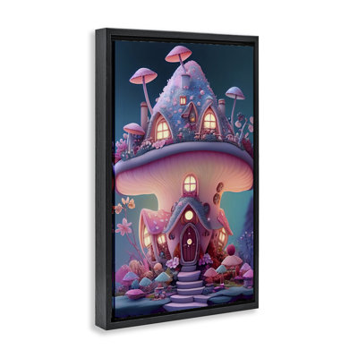 Magicville Mushroom Cottage Home Floating Frame, design by Sasha