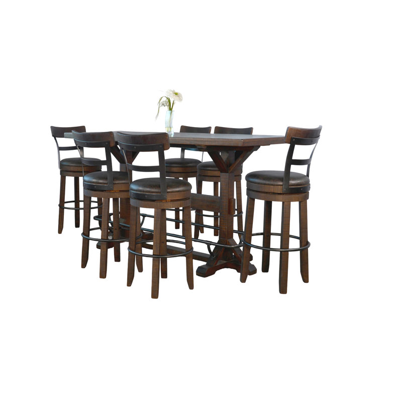 Sunny Designs Homestead Rectangular Pub Table Set, 7 Pieces: Table, 6 Chairs
