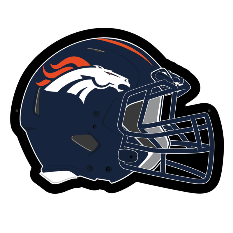Enseigne murale lumineuse NFL à DEL pour casque, Broncos de Denver