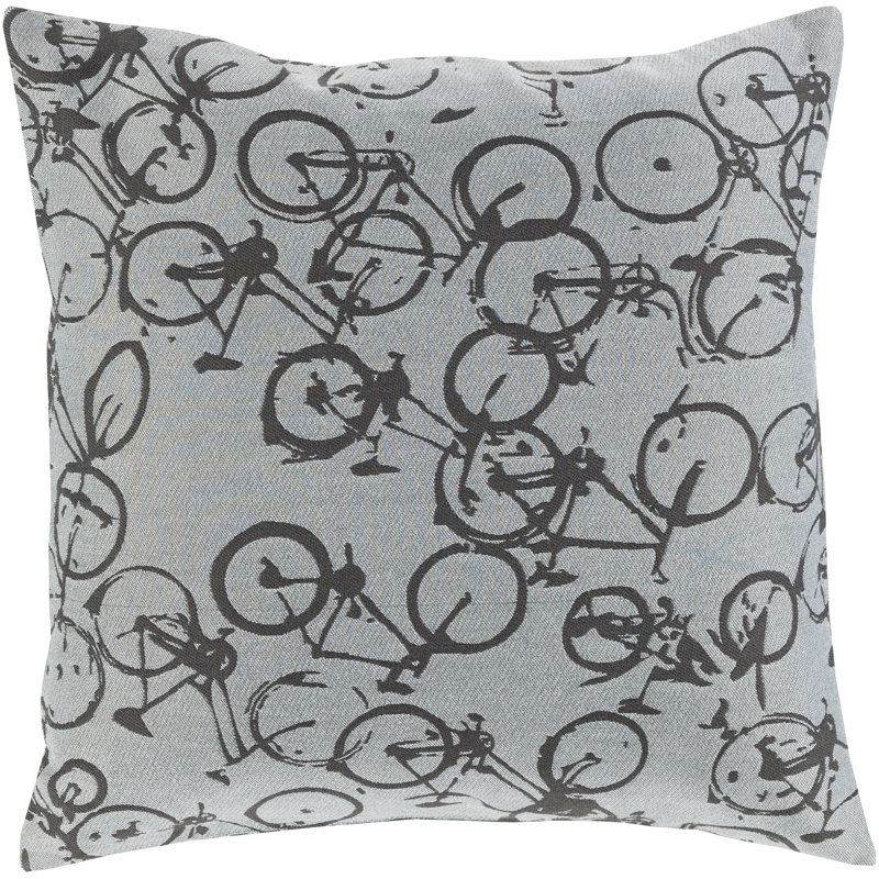  Coussin vélo, Gris / neutre, Housse de coussin seulement - sans insert, 22 po x 22 po